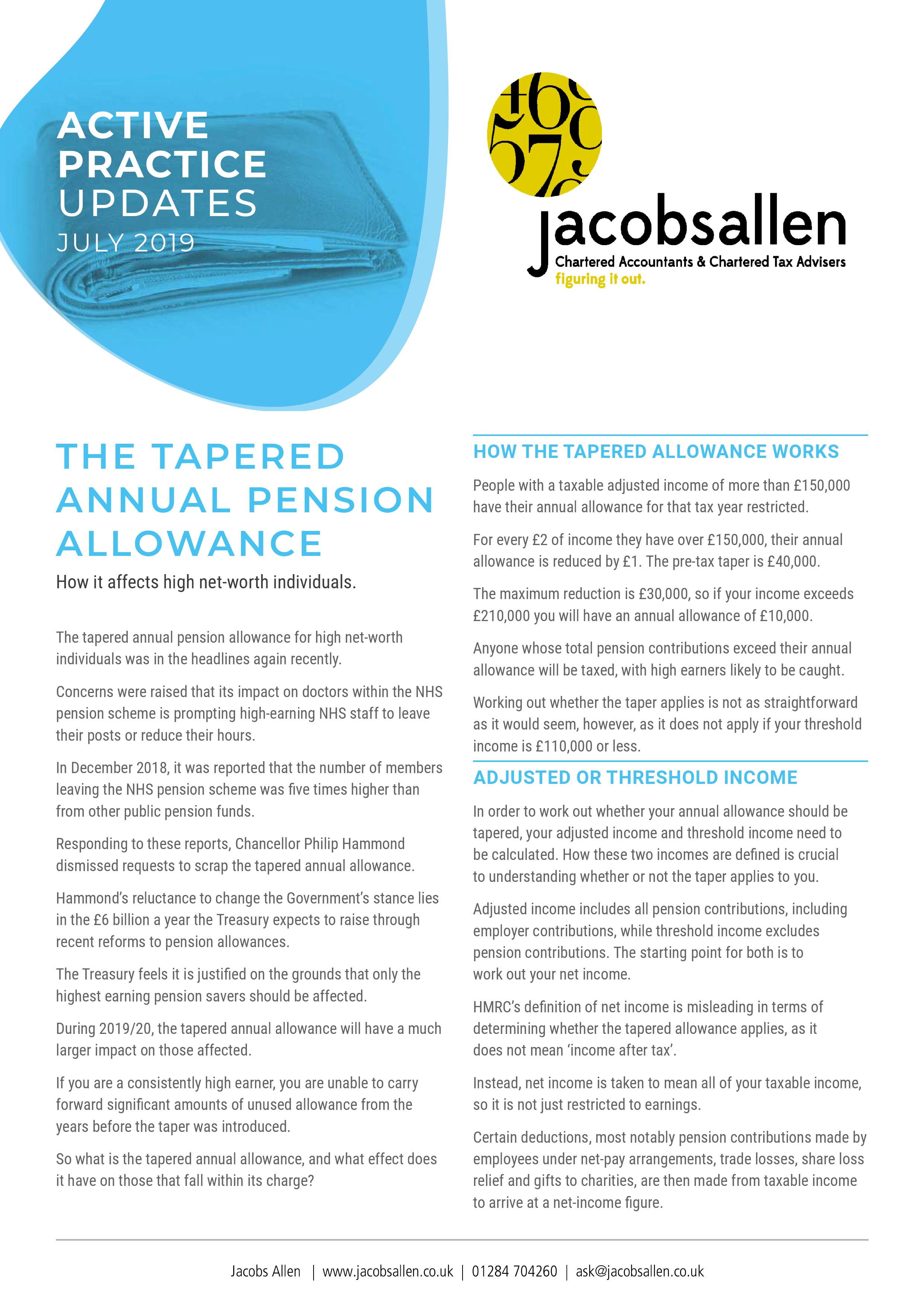 the-tapered-annual-pension-allowance-jacobs-allen